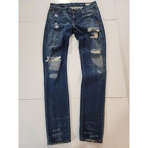 Levi's‎ Capital E The Skimmer Jeans W29 Low Skinny Blue Made in USA Distressed